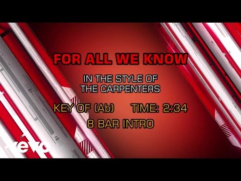 Carpenters - For All We Know (Karaoke) - UCQHthJbbEt6osR39NsST13g