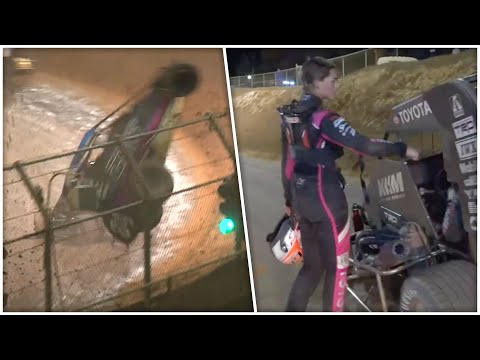 A New Way To Confront Someone After USAC Midget Crash | Hangtown 100 Friday 11.18.22 - dirt track racing video image