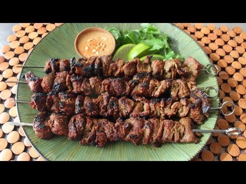 Beef Satay Recipe - Thai-Style Grilled Beef Skewers - UCRIZtPl9nb9RiXc9btSTQNw