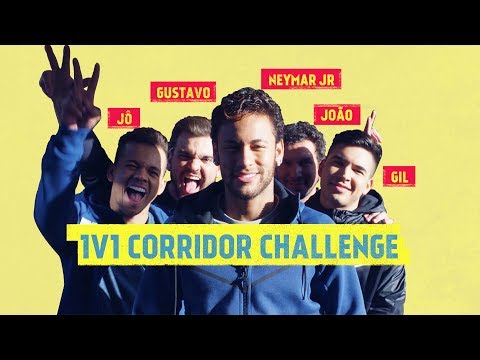 CORRIDOR CHALLENGE: Neymar JR. challenges friends to a 1vs1 football match. - UCblfuW_4rakIf2h6aqANefA