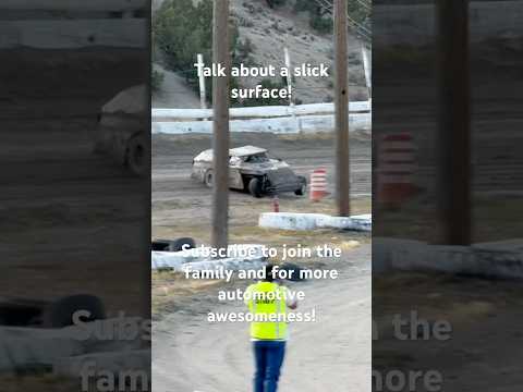 Talk about a slippery surface! #trending #automobile #fail #racing #nevada - dirt track racing video image