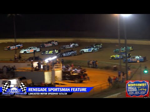 Renegade Sportsman Feature - Lancaster Motor Speedway 8/31/24 - dirt track racing video image