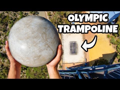 ATLAS STONE Vs. OLYMPIC TRAMPOLINE from 45m!