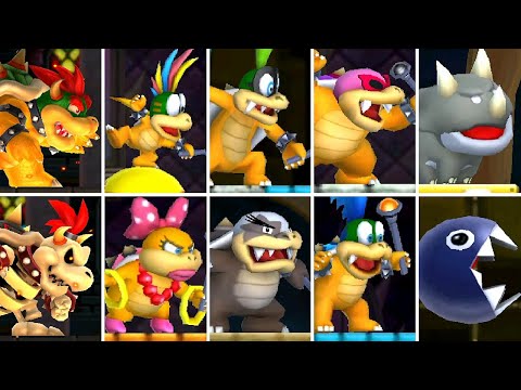 New Super Mario Bros. 2 (3DS) - All Koopaling and Bowser Boss Fights (All Castle Bosses) - UCg_j7kndWLFZEg4yCqUWPCA