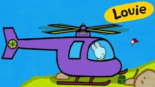 Helicopter - Louie draw me a helicopter | Learn to draw, cartoon for children