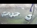 Caméra surveillance tempête de grêle sur voitures neuves