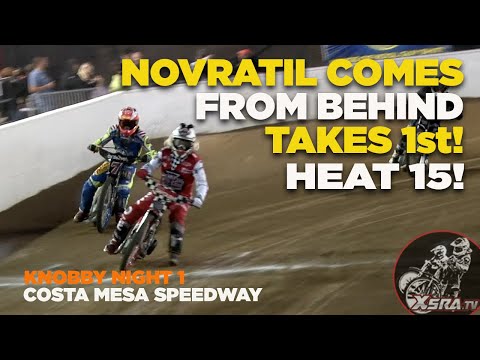 Novratil Comes from Behind to Take 1st! Heat 15! Costa Mesa Speedway #speedway #racing #action - dirt track racing video image
