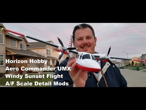 Horizon Hobby - Aero Commander UMX - Windy Sunset Flight with Scale Details - UCVumEMd8O4mN1VwOPwVcLuA