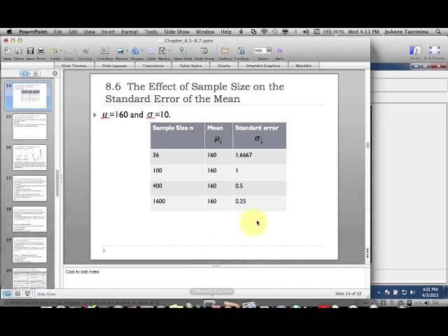 As the Sample Size N Increases, What Happens to the Standard Error of the