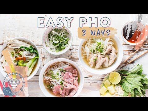 Easy PHO 3 Ways! Beef, Chicken, Veggie (Vietnamese Subtitles!) - UCwsa-MpLNx4pnsM1PiQwhyQ