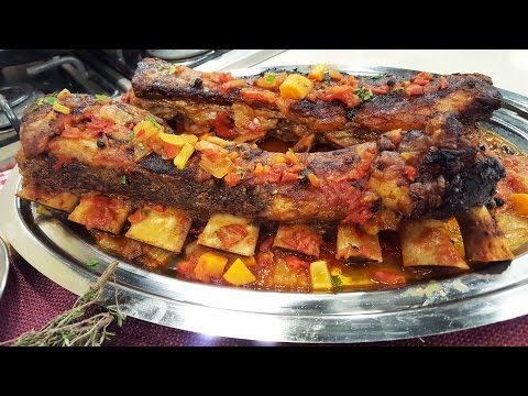 Costillas de asado braseado con papas acordeón con panceta - UCb8W2JPNwMtV4xA0LFb3LUw