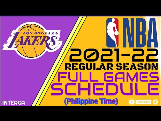 The Lakers Schedule for the NBA Season