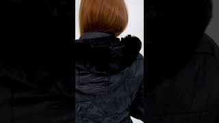 Jaqueta Feminina Nylon Puffer Capuz Removível Preto