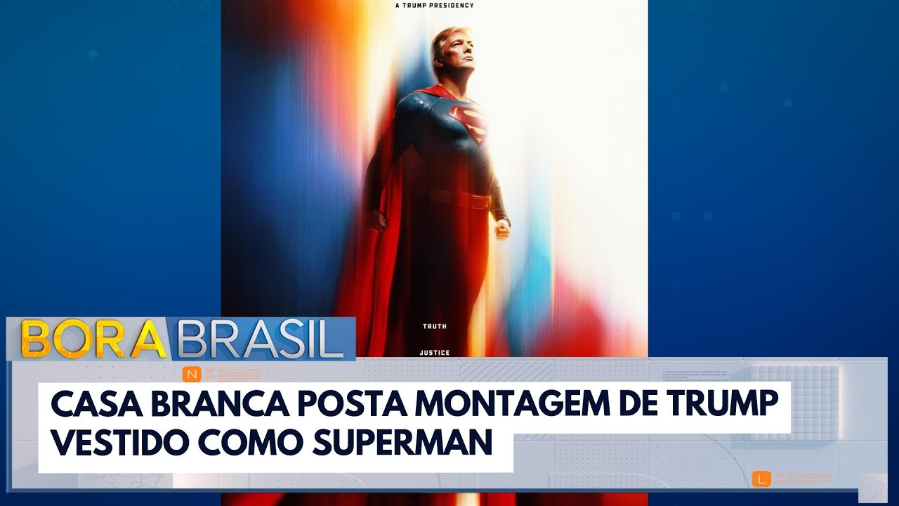 Casa Branca posta montagem de Trump vestido como Superman