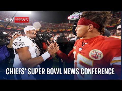 Kansas City Chiefs speak to the press ahead of the Super Bowl