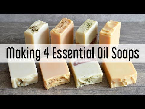 Making 4 Essential Oil Soaps  | MO River Soap - UCc0QijiLnaYrg7KhTwEwP4w