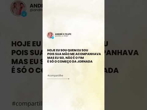 Guiado por Sua mão, hoje sou quem sou. Este é apenas o começo da minha jornada. #andreefelipe