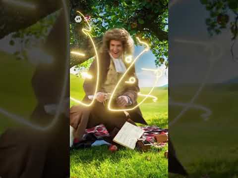 Isaac Newton's Reaction to Gravity is NOT What You Expect! 🕺🍎 (Funny AI Dance) #funny