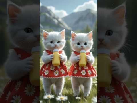 Cute kitten dance when drinking milk 🍼#viralshorts #dudidudidam #zacto f