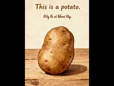 Học từ mới 🥔 “Potato” cùng Em bé thích học tiếng Anh #tienganhtreem #tienganhchobe #embethichhoc