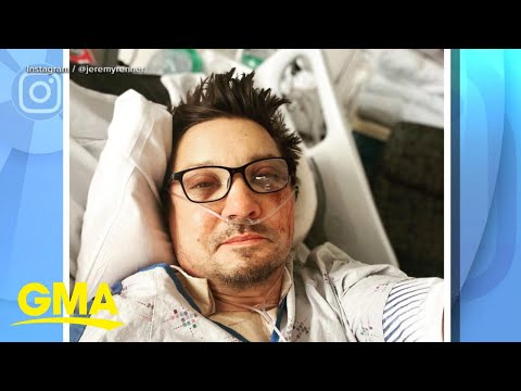 Jeremy Renner shares 1st photo from hospital bed after snow plow accident l GMA