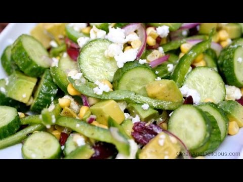 Persian Cucumber Salad With Corn And Feta - Clean & Delicious - UCj0V0aG4LcdHmdPJ7aTtSCQ
