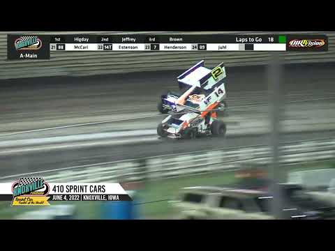 Knoxville Raceway 410 Highlights / June 4, 2022 - dirt track racing video image
