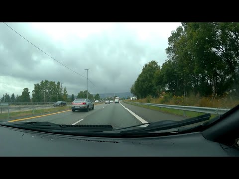 Norway Driving Tour - Lier To Skoger On The E18 Highway In Heavy Rain