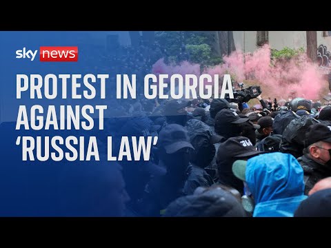 Watch live: Georgians protest against 'Russian law'