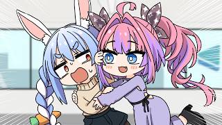 Too much contact! Girl!!【Hololive AnimatedClip/Eng sub】【Pekora/Vivi 】