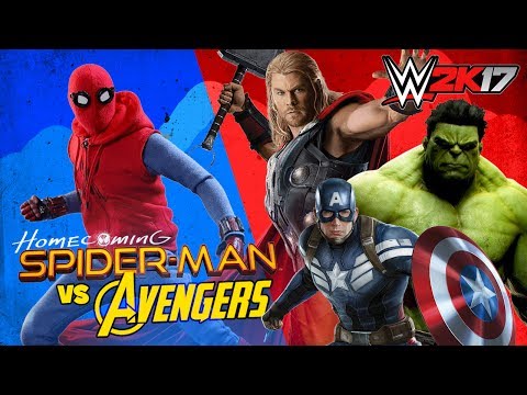 WWE 2k17 Team Spiderman Homecoming vs Avengers Captain America Hulk & Thor by KIDCITY - UCCXyLN2CaDUyuEulSCvqb2w