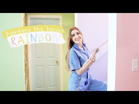 Video: painting my entire house RAINBOW!! *I'm tired of being boring*