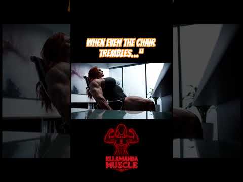 When even the chair trembles… #ellamanda #strongwoman #musclewoman #gym #fuerzafemenina