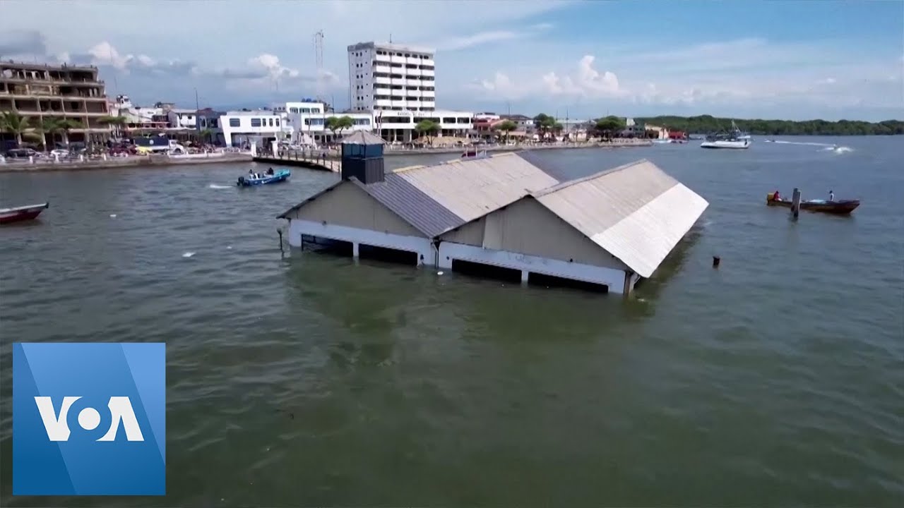 Drone Video Shows Museum Collapsed Into Sea After Strong Ecuador Quake