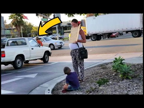 When She Sees Car Stop For Pregnant Panhandler, She Doesn’t Hesitate