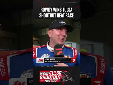 Kyle Busch Wins #TulsaShootout Heat Race - dirt track racing video image