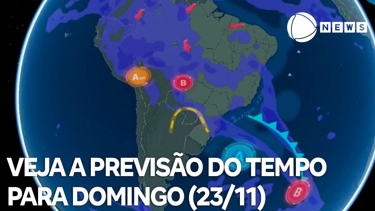 Veja a previsão do tempo para domingo 2311 TV Online Veja a previsão do tempo para domingo 2311