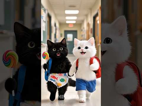 🐱😭 The kitten was teased... but still forgave him 🤝🍭