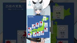 8月25日のお天気！皆様気をつけていってらっしゃいね～ #Vtuber #新人Vtuber #shorts #ひいらぎお天気 #vtuber
