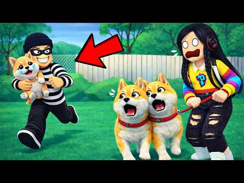 Nos Convertimos en una  FAMILIA DE PERRO y nos ROBAN 😭en roblox | paolazgames