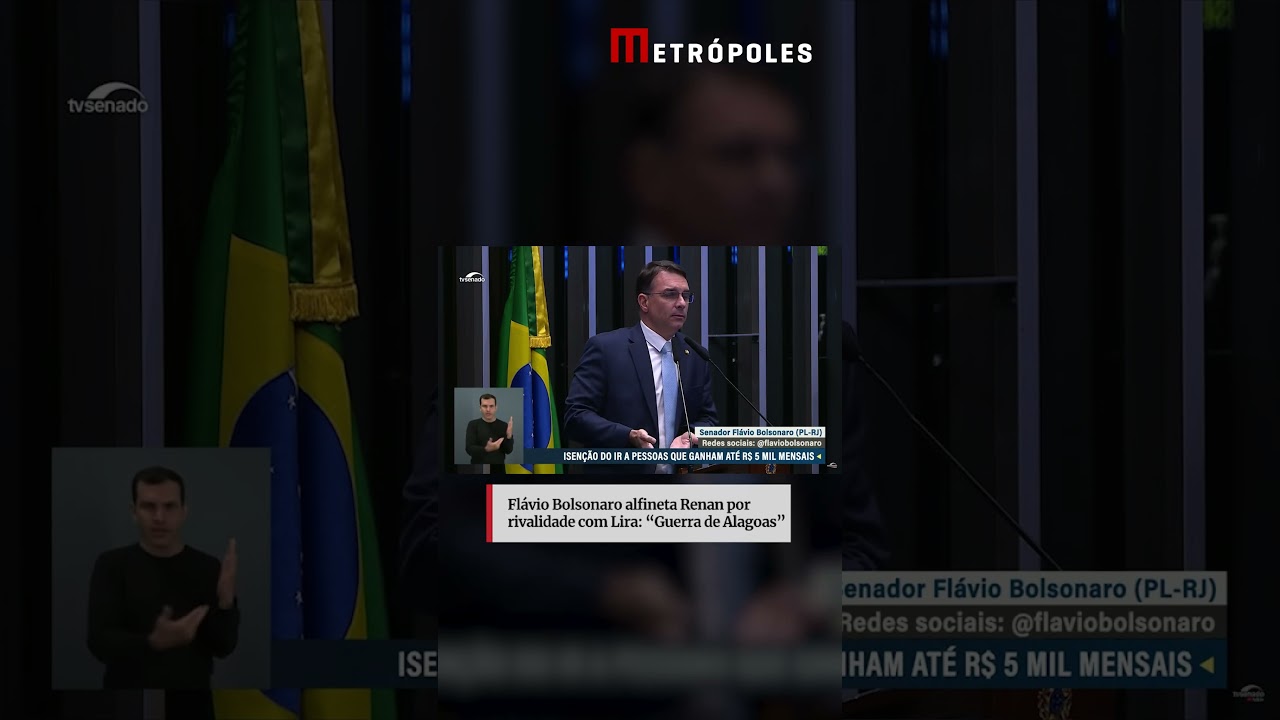 Flávio Bolsonaro alfineta Renan por rivalidade com Lira Guerra de Alagoas