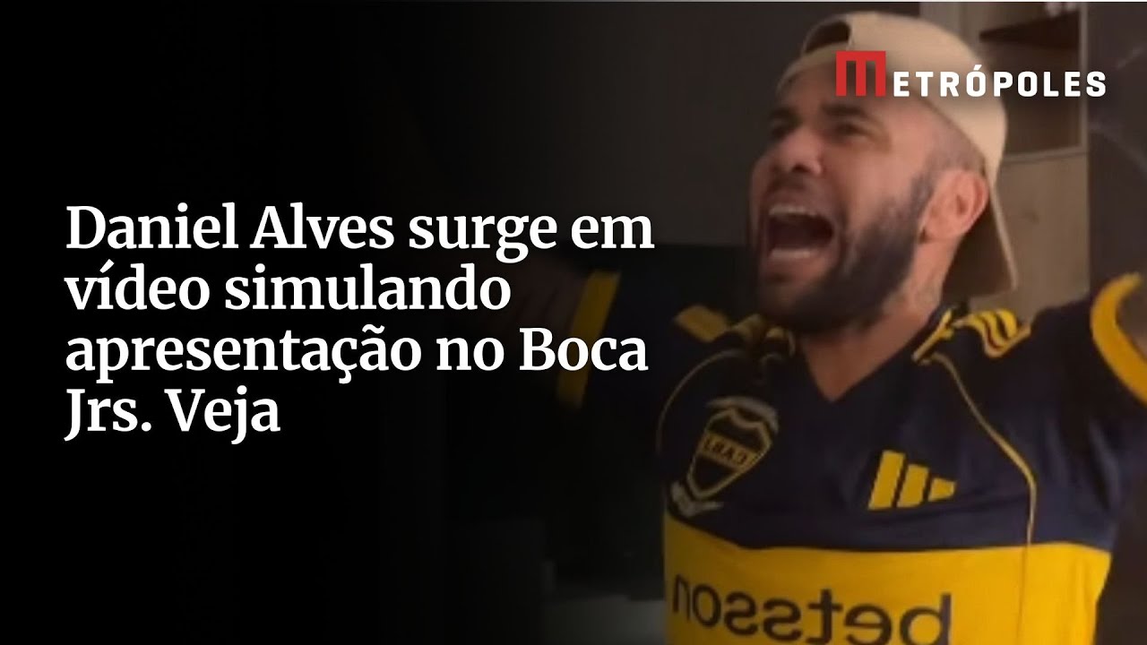 Daniel Alves surge em vídeo simulando apresentação no Boca Jrs