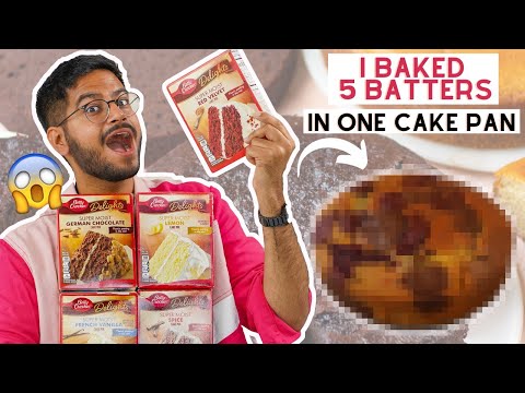 OOPS😂😱 I BAKED 5 CAKE MIX FLAVOURS IN ONE PAN | EPIC FAIL? CRAZY KITCHEN EXPERIMENTS