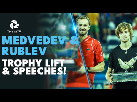 Medvedev & Rublev Brotherly Love in Dubai Final Trophy Ceremony and Speeches | Dubai 2023