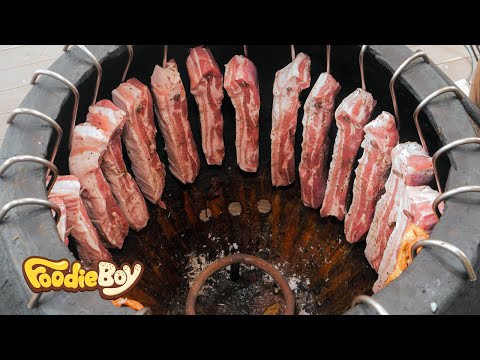 unbelievable! Pork BBQ Cooked Charcoal Pot Oven Korean Style