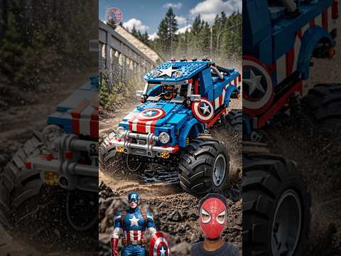 🔥 Roblox lego Spider-Man all superheroes as monster car🔥#lego #spiderman #shorts #roblox #monstercar