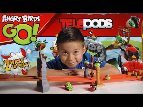 ANGRY BIRDS GO! Pig Rock Raceway - TELEPODS Unboxing, Review & Demo! - UCHa-hWHrTt4hqh-WiHry3Lw