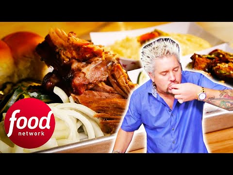 "That Smoke's No Jokes!" Guy Tries Next Level Beer Hall BBQ | Diners Drive-Ins & Dives