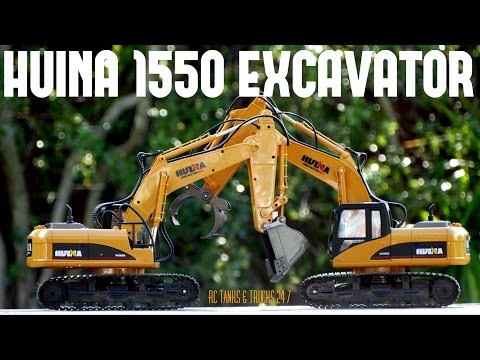 HUINA 1550 RC EXCAVATOR - How Powerful ls It? - UC1JRbSw-V1TgKF6JPovFfpA