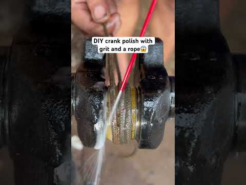 DIY crank polish with grit and a rope #bjuneworks #automobile #highlights #subscribe #diy #mechanic